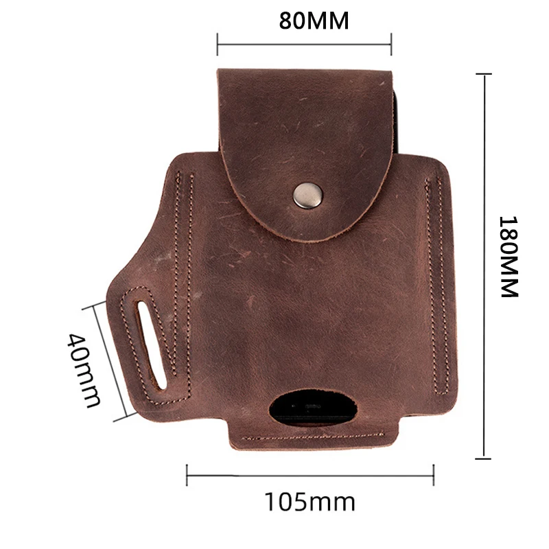 100% Genuine Leather Waist Belt Cellphone Bag For 6-7 inch Cell Phone Men Male Vintage Mobile Phone Cover Case Holder Holster