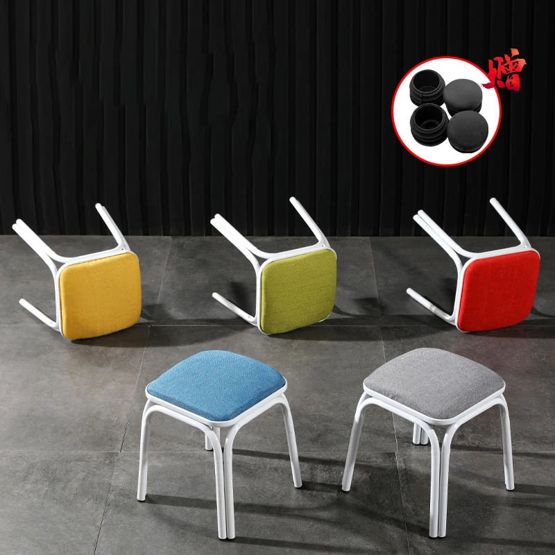 Modern Household Padded Stool Living Room Round Bench Coffee Table Step Stools Student Dormitory Solid Color Small Low Chairs