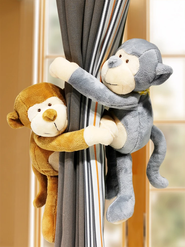 

2pcs New Monkey Animals Curtain Strape Holder Hooks Tie Backs Children Room Decoration Accessories Holdback Curtain Straps