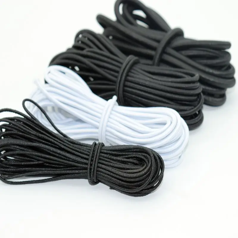 2m/lot Black Multi Size 1/1.5/2/2.5/3/4/5mm Round Elastic Band Elastic Rope Rubber Band Elastic Line DIY Sewing Accessories