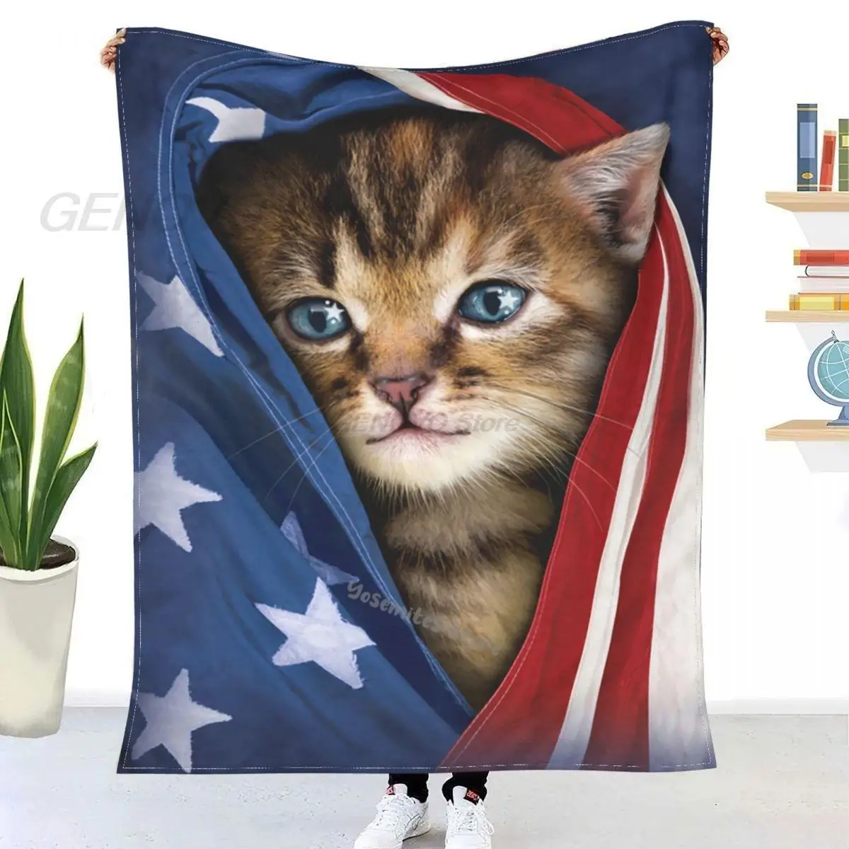 Pretty Cat Blanket Flannel Four Seasons Light Living Room/Bedroom Warm Blanket Sofa Cover Single Multifunctional Bed Cover