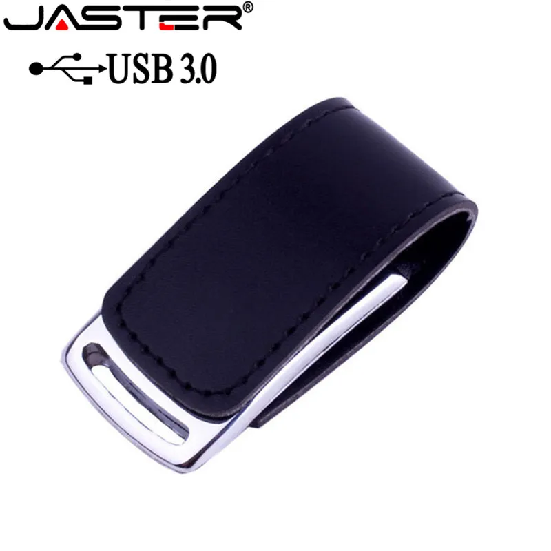 JASTER USB 3.0 customer LOGO metal leather usb + gift box usb flash drive pendrive 4GB 8GB 16GB 32GB 64GB memory stick U disk