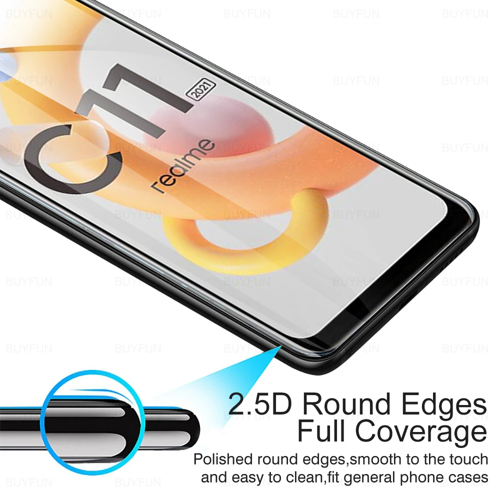 4in1 Protective Glass For Realme C11 2021 Full Cover Screen Tempered Glass For realmi c21 c25 c15 c3 c11 c 11 Camera Lens Film