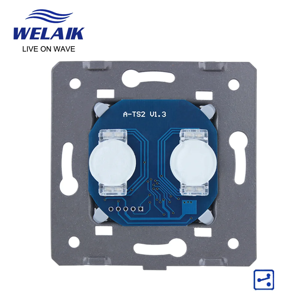 WELAIK EU Cross 2Gang 2Way 3Way Through Intermediate Aisle Stairs Wall Touch Switch 1~1000W 220V 5A  LED Light Wall Switch  A922