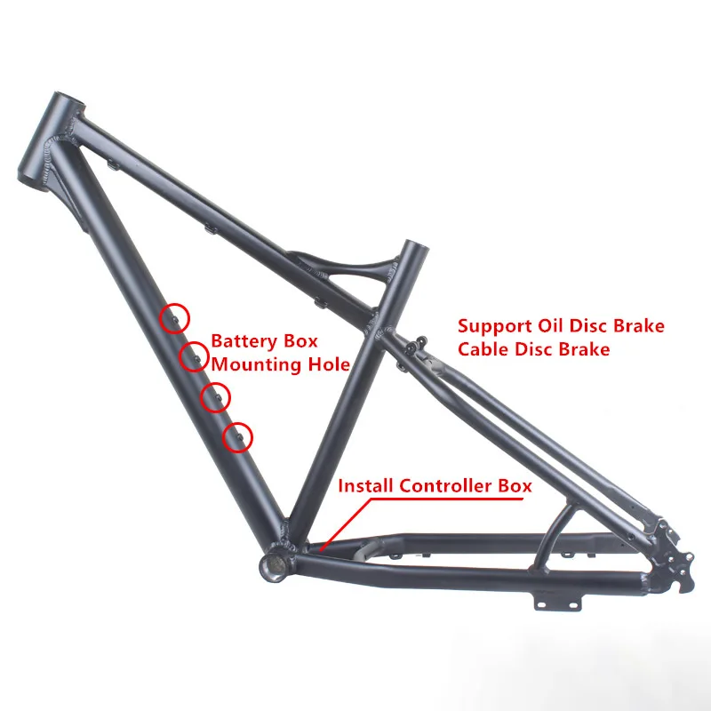 26 Inch Ultra-wide Snowmobile Aluminum Frame 26x4.0/4.5/4.9 Fat Tire Bike ATV Bicycle Fatbike Seat Post 30.4mm Weight 2450g