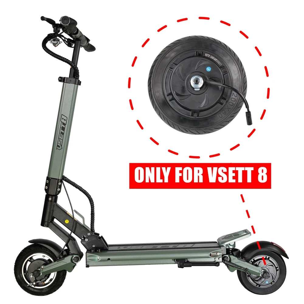 Original VSETT 8 Inch Motor With Solid Tire and Drum Brake Only for VSETT 8 VSETT8 Electric Scooter 48V 600W 200×60mm MACURY