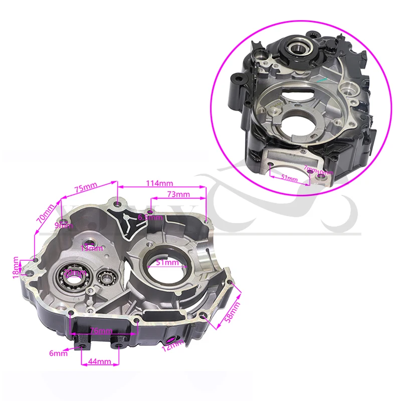 Lifan 125 crankcase right crankcase for 60mm bore Lifan 125cc 150cc 160cc engine dirt pit bicycle parts