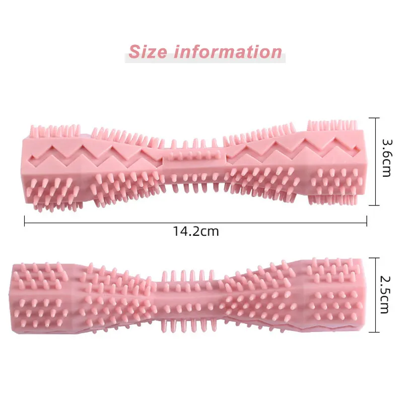 Cão mastigar brinquedo para cães médios pequenos tpr molar vara de limpeza do dente pet produto com vazamento de comida mordida resistente filhote de cachorro acessórios