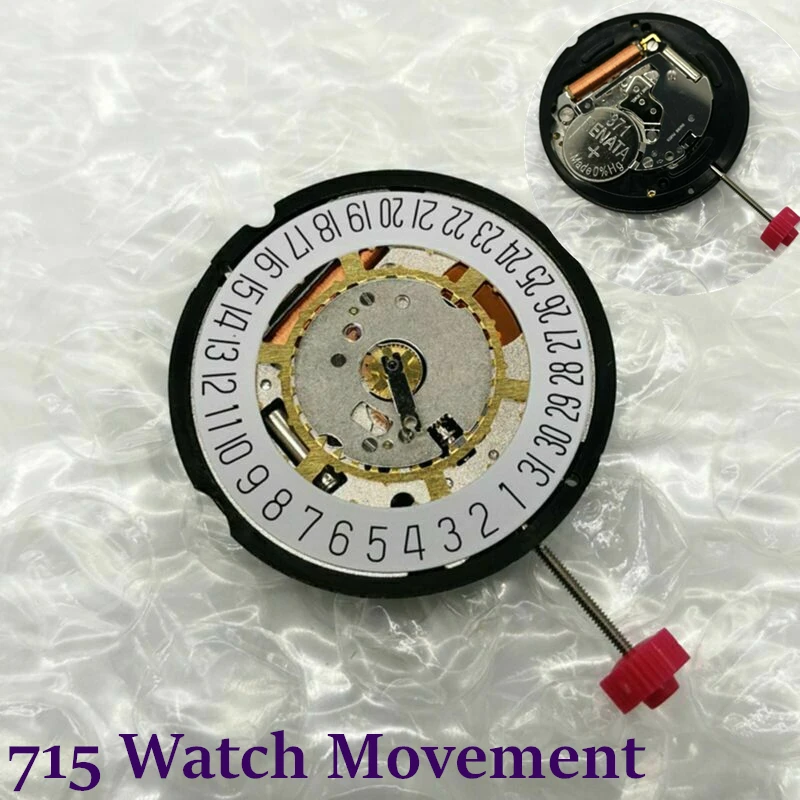 

26mm Single Calendar Quartz Watch Movement With Battery & Stem Date at 3' / 6' Replacement Parts For Swiss Ronda 715 Accessories