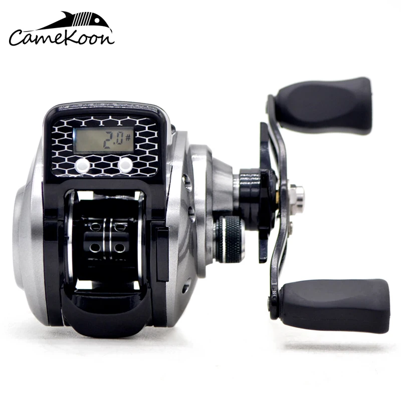 CAMEKOON Baitcasting Reel Fishing Line Counter Wheel 6+1 Ball Bearings 6.3:1 Gear Ratio Electronic Digital Display Casting Coil