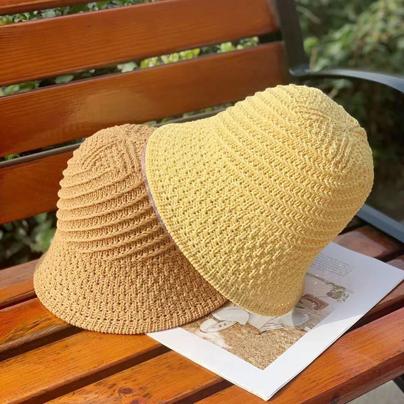 NEW 2021 Womens Straw Hats Chinese Panamas UV Protection Sun Visor Beach Hats Women Visors Foldable Female Women Summer Sun Hat