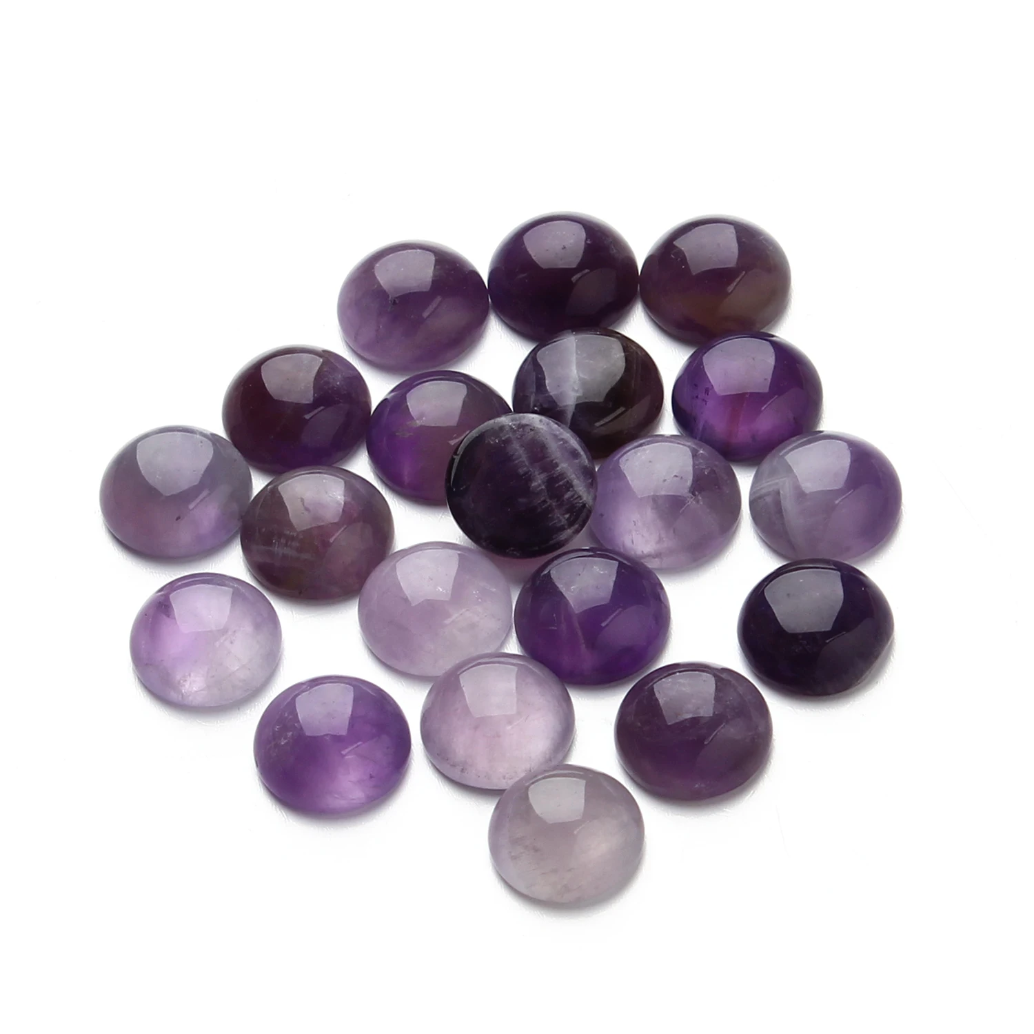 5-10pcs New Round Amethysts Ring Surface 4/6/8/10/12/14/16/18/20/25 mm Natural Stone Cabochons For Bracelet Earrings Accessories