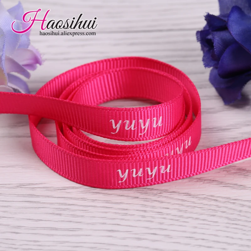 Free Design 1/4\'\'(6mm) Grosgrain Ribbon Customized Logo Printed Decoration Personalized Wedding 100yard/lot