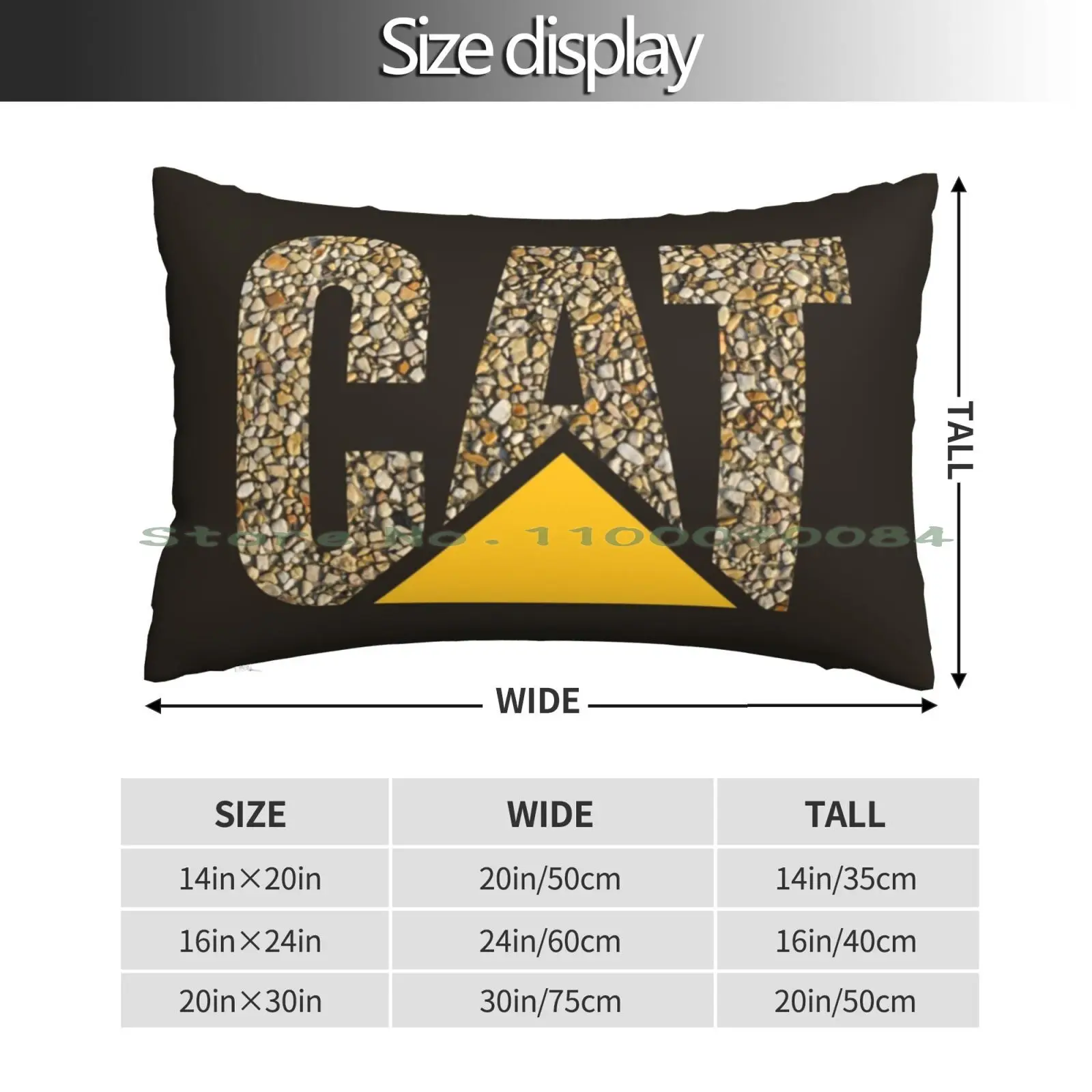 Cat Logo-Gravel1 Pillow Case 20x30 50*75 Sofa Bedroom Excavator Backhoe Dump Truck Construction Dirt Gravel Paving Bulldozer