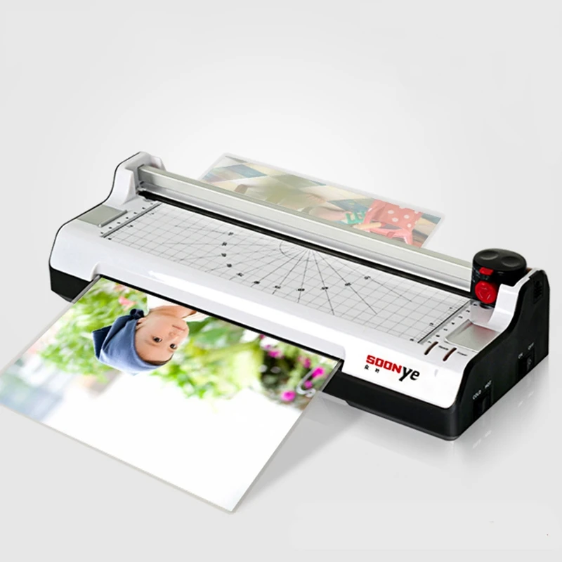 New Smart Photo Laminator A4 Trimmer Machine Sealed Plastic Laminating Machine Hot Cold Laminator plastificadora