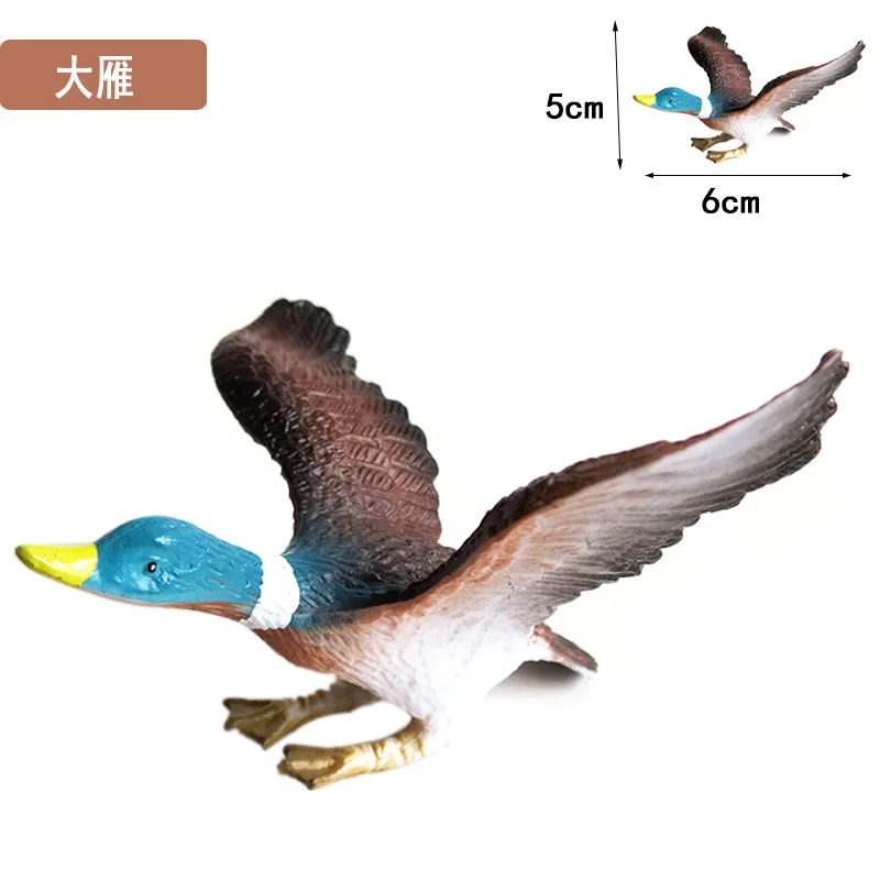 Home Decor Beeldjes Miniaturen Pvc Plastic Gesimuleerde Rubber Vliegende Vogel Zwaan Gans Eagle Papegaai Pauw Uil Model Speelgoed