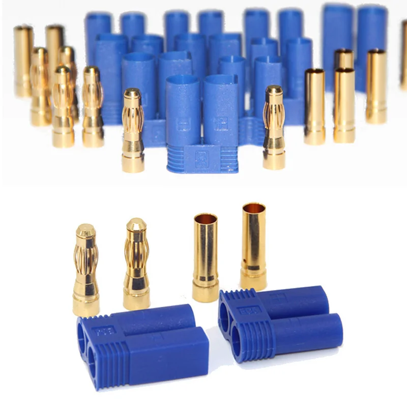 5pair Amass EC2 EC3 EC5 Battery Connector Kit Male Female 2.0mm 3.5mm 5.0mm Gold Plated Banana Plug for RC Battery Model Parts