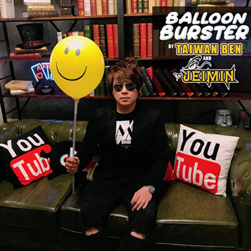 Balloon Burster by Taiwan Ben and Jeimin Lee Charge Magic Tricks (Include Ballon ) For Professional Magician Illusions