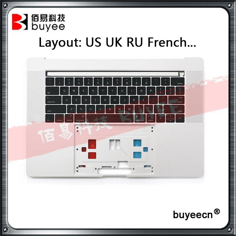 

Original 99New A1707 PalmRest TopCase For MacBook Pro Retina 15” A1707 2016 2017 US UK RU French Italian Keyboard SilverGrey