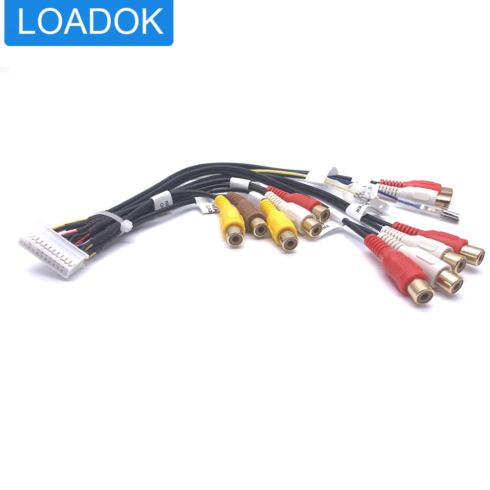 

24 Pin Car Stereo Radio RCA Wiring Harness Adapter Cable with AUX in for Pioneer AVIC-F900BT and AVICF90BT