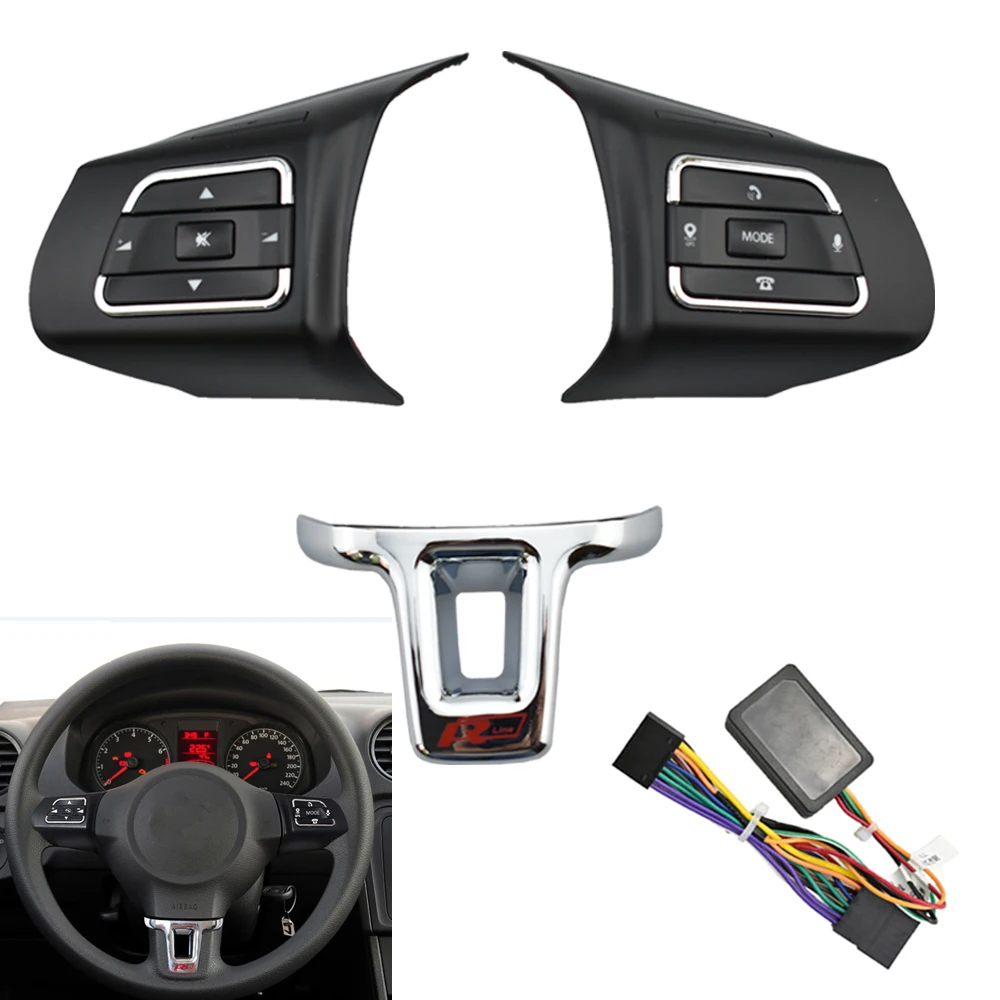 Botão do volante interruptor de volume botão de áudio botão do telefone para vw jetta 2013-2015 golf 2010-2012 cubos polo