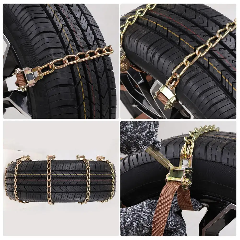 Car Tire Snow Chain Durable Manganese Automobile Snow Tire Anti-skid Tires Chain Tool Emergency Winter Universal Car Accessories