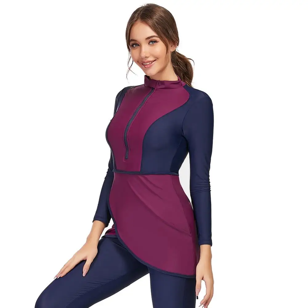 2022 Women Swimsuit With Hijab Burkinis Modest Swimwear Muslim Islamic Plus Size Swimming Suit