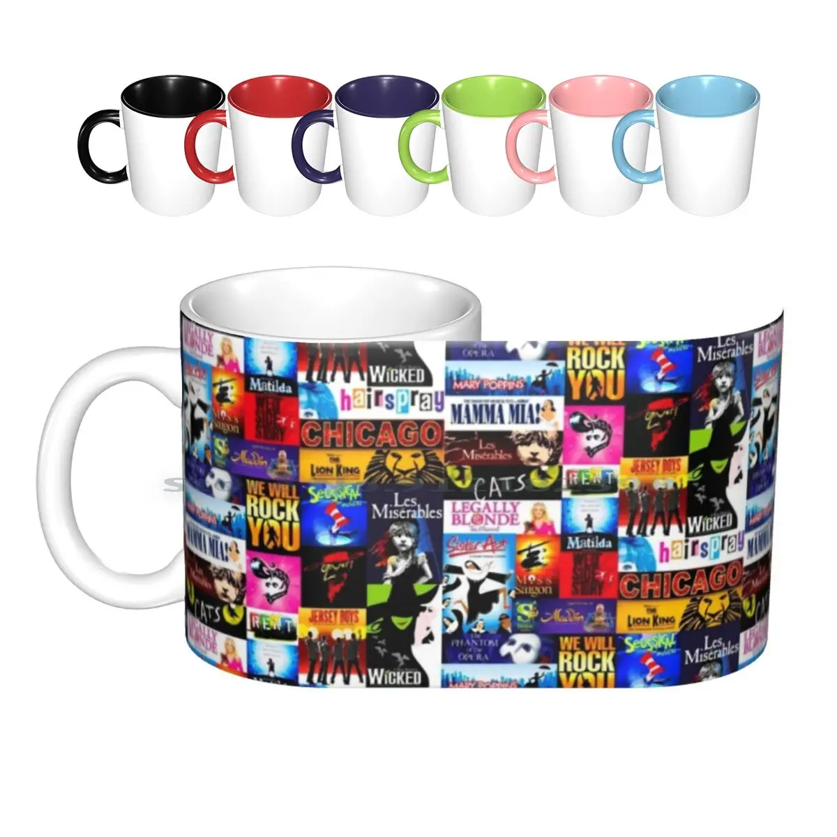 Musicals Ceramic Mugs Coffee Cups Milk Tea Mug Musicals Music Theatre Collage Music Design Musical Theatre Shows Broadway West