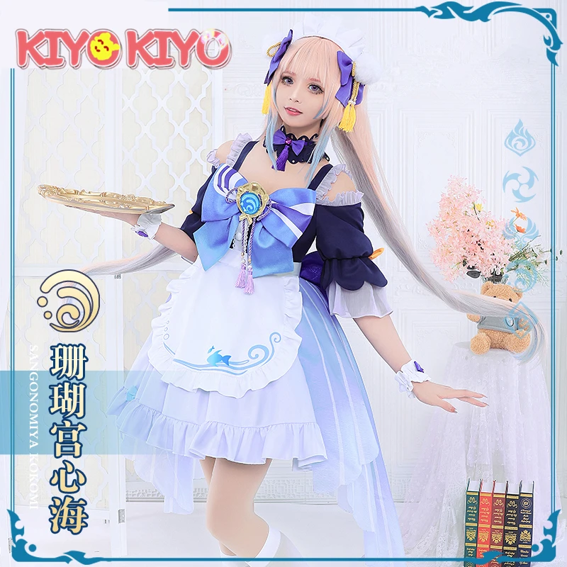 

KIYO-KIYO Pre-sales Game Genshin Impact Cosplay Sangonomiya Kokomi Dress Cosplay Costume Halloween Costumes Lolita Maid Dress