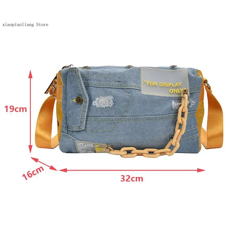 Women Bags Luxury Blue Jeans Crossbody Bag Female Big Purse Fashion Denim Women Shoulder Bags Large Capacity Travel Bag Designer