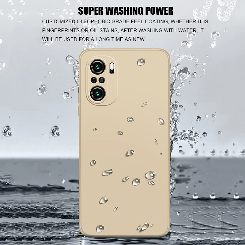 الفاخرة مربع قضية الهاتف ل شاومي Mi POCO F3 Redmi نوت 7 8 9 10 9A K30 K40 برو الأصلي السائل سيليكون للصدمات لينة غطاء