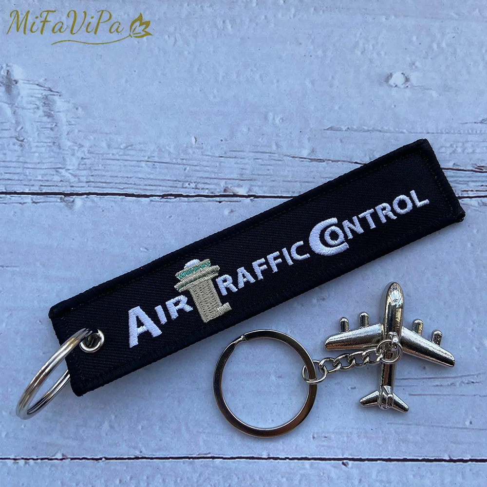 MiFaViPa Air Tag Fashion Trinket Pilot Keychains Porte ATC Gift Aviation Flight Crew Key Chain with 1 PC Metal Plane Keyrings