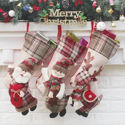 Hello Christmas Stockings Christmas Xmas Tree Hanging Party Deacor Santa Stocking sock gift Candy bags Navidad 2019