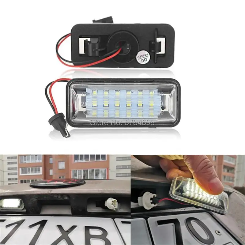 2PCS White 18SMD LED License Plate Light Rear Registration Number Plate Lamp For Toyota GT86 FT86 Scion FR-S Subaru BRZ WRX XV