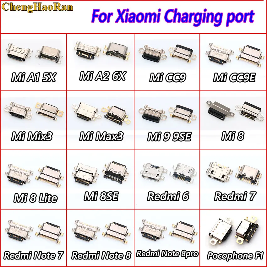 Micro USB Port Dock Charger Connector Flex Cable Repair Parts For Xiaomi Mi A1 A2 8 9 CC9E Max3 Mix 3 Redmi Note 7 8 Pro F1