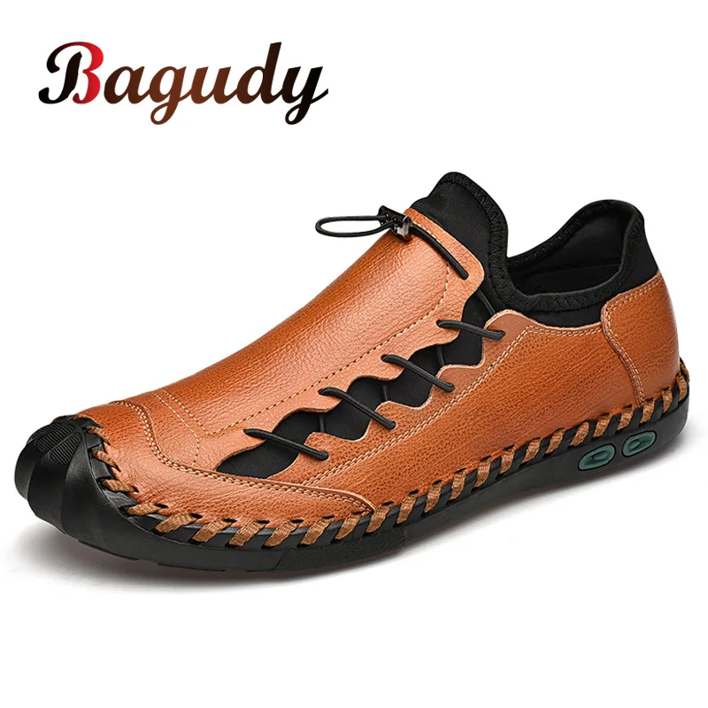 

New Men Genuine Leather Casual Shoes Comfortable Loafers Men Shoes Quality Split Leather Shoes Men Flat Hot Sale Moccasins Shoes