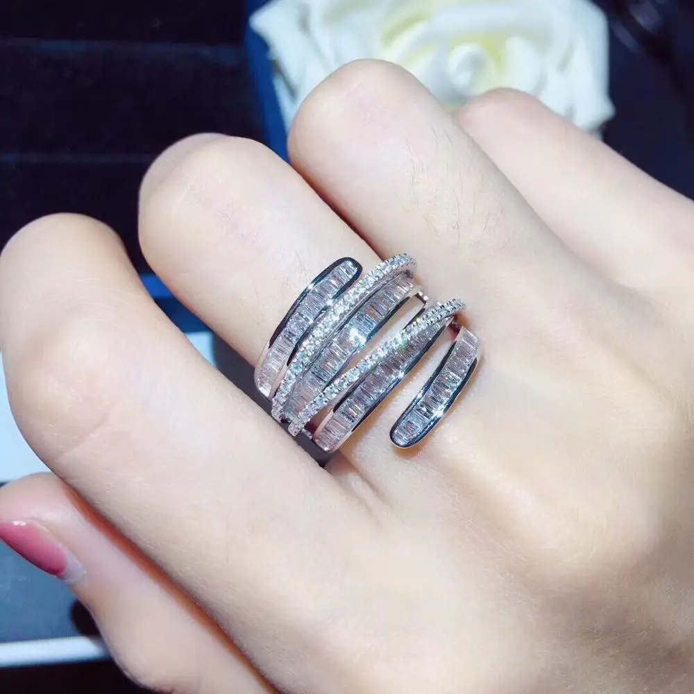 2021 Across Lab Diamond Promise Ring 925 sterling silver Bijou Engagement Wedding band Rings for Women Bridal Fine Party Jewelry