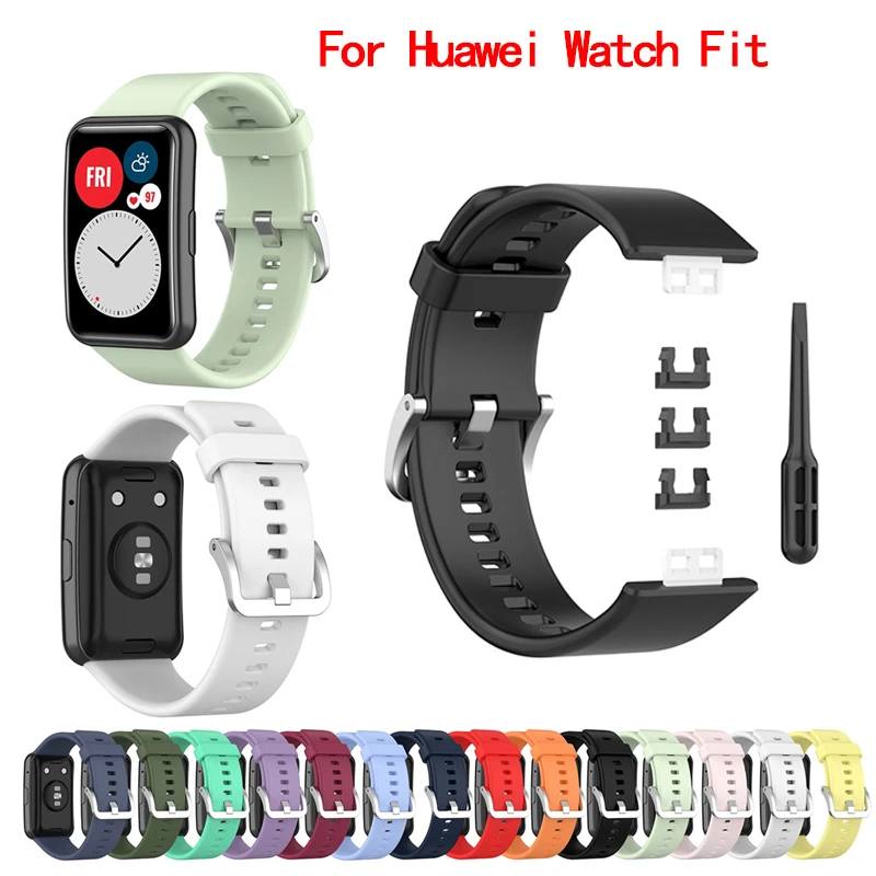 Correa de silicona para reloj HUAWEI, pulsera deportiva suave para hombre y mujer