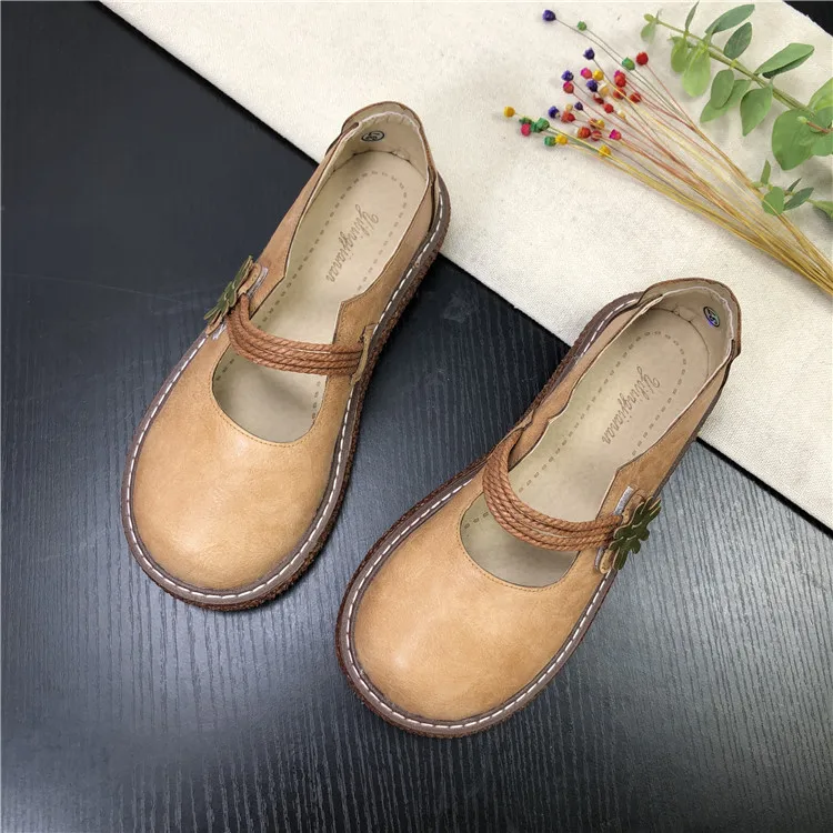 Careaymade-Leisure comfortable lovely big head doll literature art small fresh shallow mouth scoop shoes women\'s single shoes