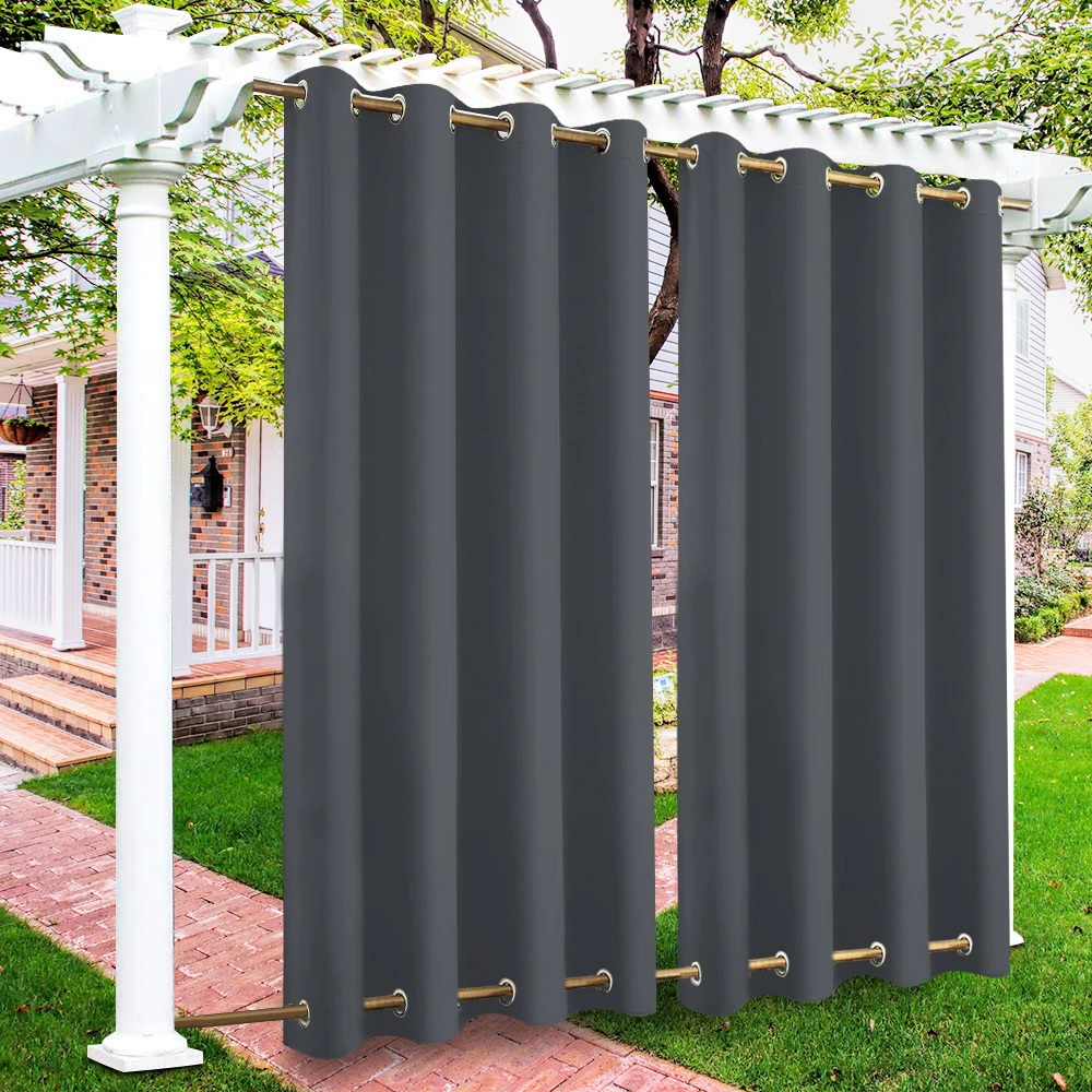 Patio Outdoor Curtain Sun Block Windproof Window Curtains Waterproof Blackout Curtains For Garden Bedroom Drapes Porch Gazebo