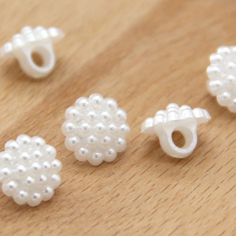 HENGC Flower Pearl Jewelry Plastic Shank Buttons For Clothing Shirt Wedding Dress Decorative DIY Sewing Accessories Wholesale