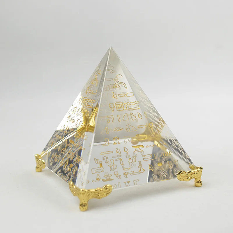 Unique Energy Healing Feng Shui Egypt Egyptian Crystal Clear Pyramid Chakra Ornament Home Decor Living Room Decoration