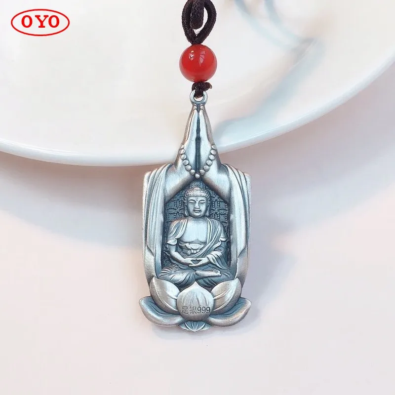 

999 sterling silver natal Buddha Thousand Hands Guanyin Pendant Big Sun Tathagata Buddha Manjusri Pusa Samantabhadra Pendant