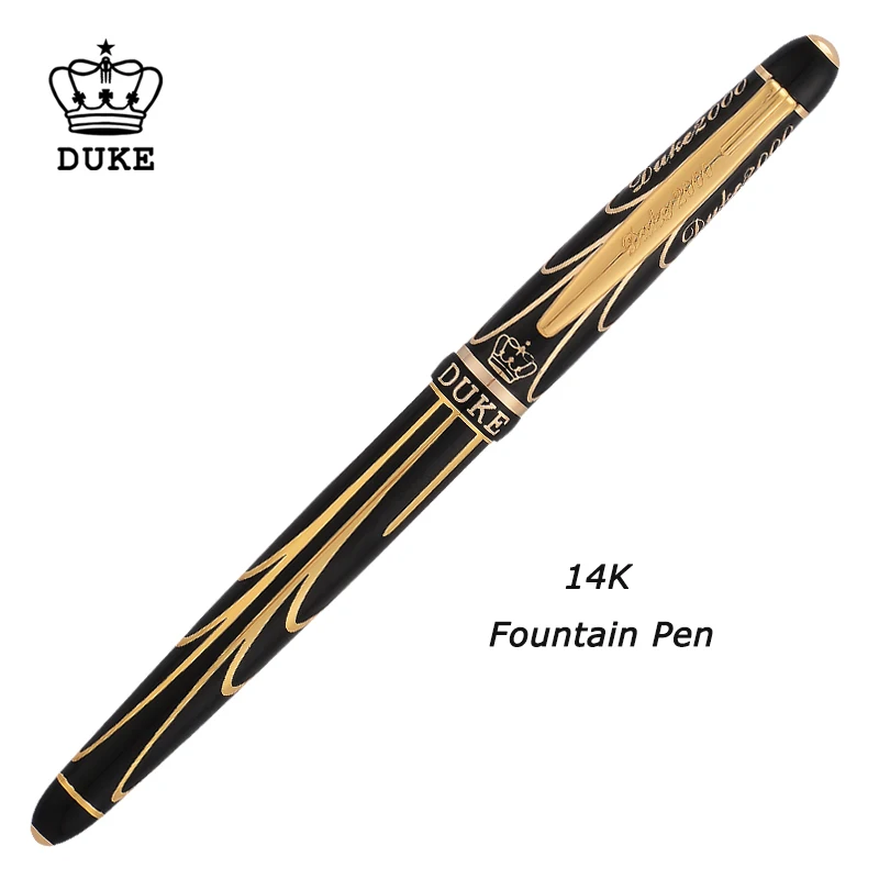 Duke Pioneer 14K/8K Gold Fountain Pen Advanced Chromed Beautiful