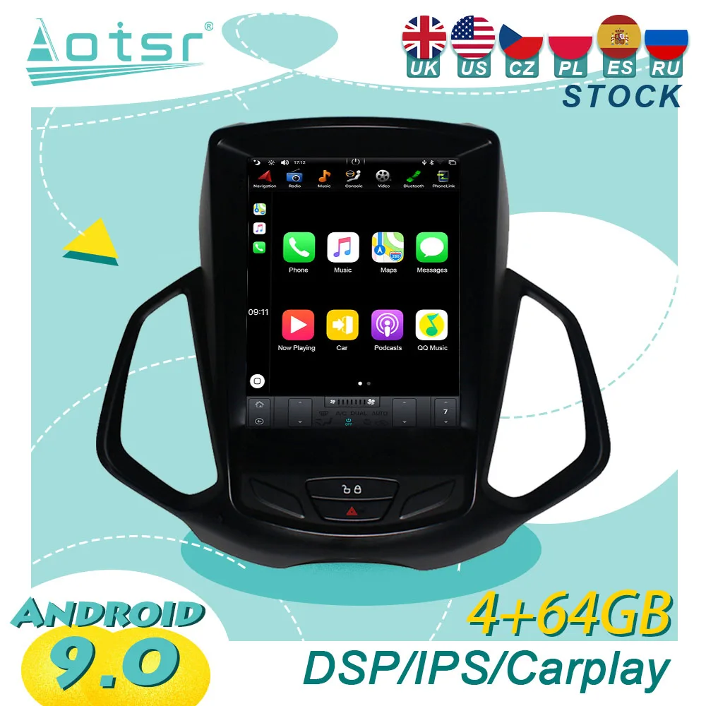 

Автомобильный радиоприемник в стиле Tesla для Ford EcoSport 2013 + Android 9, GPS-навигация, мультимедийный плеер, Авторадио, стерео, головное устройство, экран