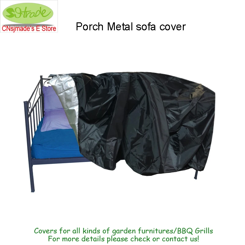 Porch Metal sofa cover L205xW105XH90cm dust/water protective cover,Black furniture cover.Cnsjmade custom made