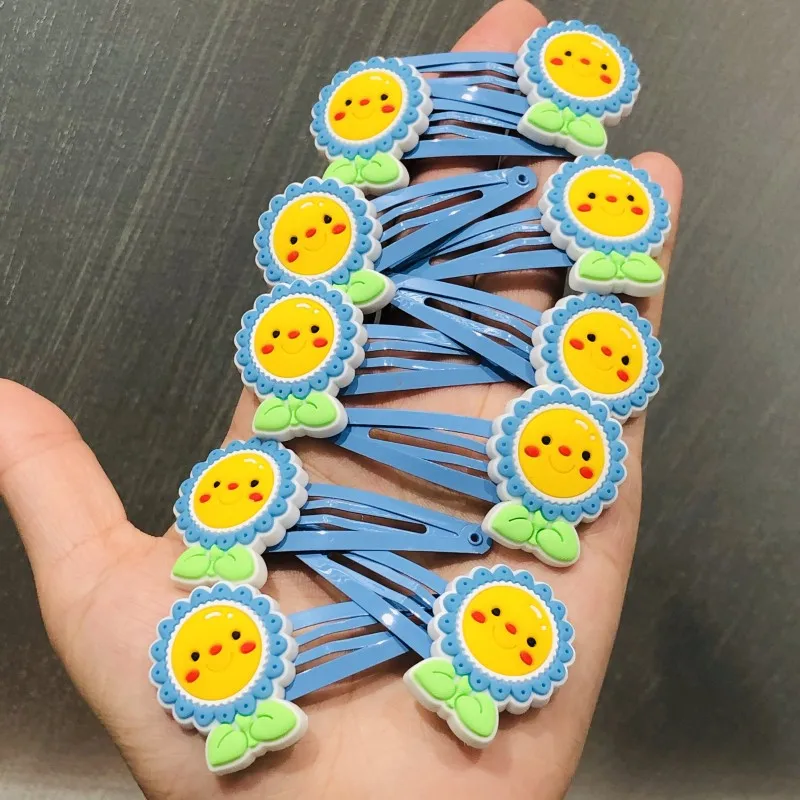 10 Buah/Set Jepit Rambut Baret Aksesori Rambut Anak Jepit Rambut Bayi Bunga Matahari Anak Perempuan Jepit Rambut