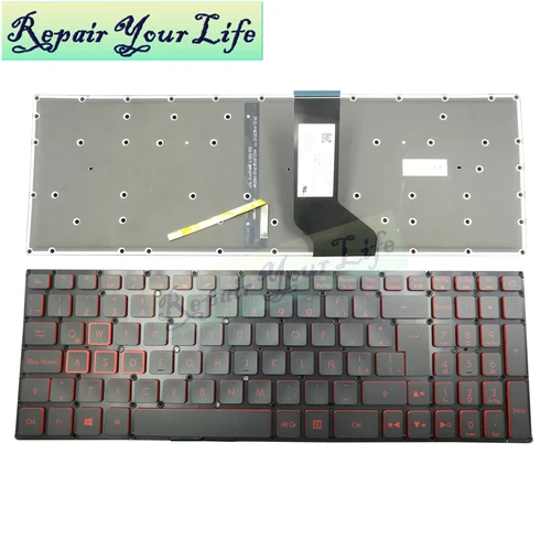 Imagen 2 del producto AN515-52 teclado para ordenador portátil LA teclado retroiluminado español para Acer Nitro 5 AN515-51 53 AN515-31 AN515-41 42 LG5P-A52BRL A50BRL A53BRL