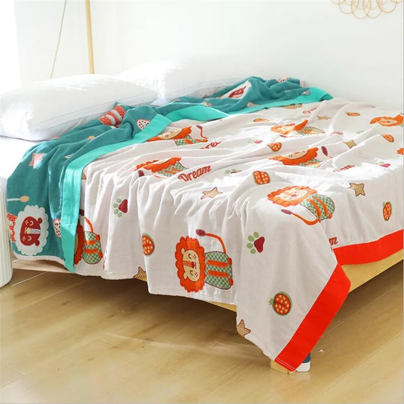 Five Layers Gauze Quilt Lunch Break Sofa Cover Blanket Summer Breathable Pure Cotton Blanket Bed Sheets Summer Bedding Coverlet