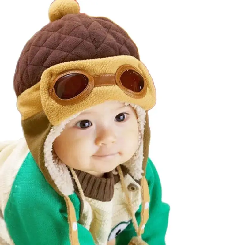 Doitbest Child Winter Hats Fur Children Pilot Hat boys flight Caps kids Warmer earflap beanie Age For 1-5 years old